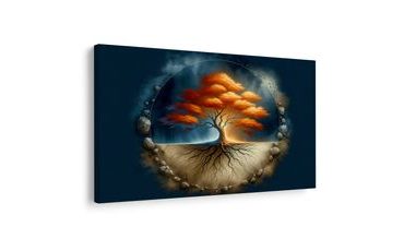 WANDBILD LEBENSBAUM IM KREIS - BILDER BÄUME DES LEBENS - BILDER