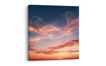 TABLEAU SUR TOILE – COUCHER DE SOLEIL AVEC NUAGES - TABLEAUX DE LA NATURE ET DES PAYSAGES - TABLEAUX