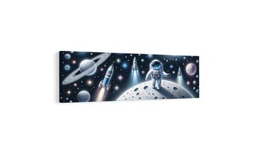 TABLEAU SUR TOILE – AVENTURE DANS LA GALAXIE - TABLEAUX D'ENFANTS ESPACE - TABLEAUX