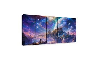 5-TEILIGES WANDBILD HIMMLISCHES KÖNIGREICH IN DEN WOLKEN - WANDBILDER GALAXIE - BILDER