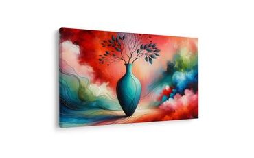 OBRAZ MODRÁ VÁZA V OBLACÍCH - OBRAZY KVĚTŮ - OBRAZY