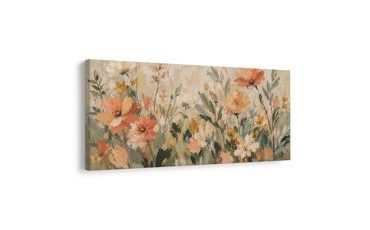 TABLEAU SUR TOILE – TENDRES FLEURS DANS LE CHAMP - TABLEAUX DE FLEURS - TABLEAUX