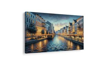 OBRAZ ROMANTICKÉ MĚSTO U VODY - OBRAZY MĚSTA - OBRAZY