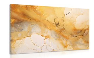 CANVAS PRINT OF YELLOW MARBLE - MARBLE PICTURES - PICTURES