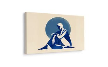 OBRAZ ŽENA V MODRÉM KLIDU - OBRAZY ŽENY - OBRAZY