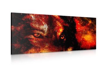 WANDBILD GEHEIMNISVOLLER WOLF - BILDER TIERE - BILDER