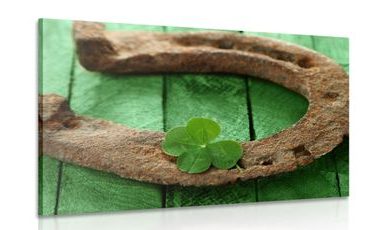 OBRAZ PODKOVA A ČTYŘLÍSTEK PRO ŠTĚSTÍ - OBRAZY ZÁTIŠÍ - OBRAZY