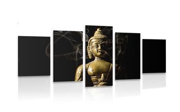 5-PIECE CANVAS PRINT BUDDHA STATUE - PICTURES FENG SHUI - PICTURES