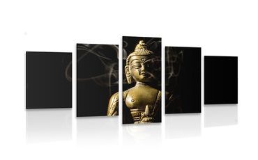 IMPRESSION SUR TOILE EN 5 PARTIES STATUE DE BOUDDHA - IMPRESSIONS SUR TOILE FENG SHUI - IMPRESSION SUR TOILE