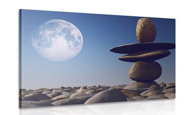 OBRAZ SKLADANÉ KAMENE V MESAČNOM SVETLE - OBRAZY FENG SHUI - OBRAZY