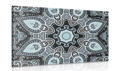 OBRAZ MANDALA S INDICKÝM MOTÍVOM V SVETLEJ MODREJ - OBRAZY FENG SHUI - OBRAZY