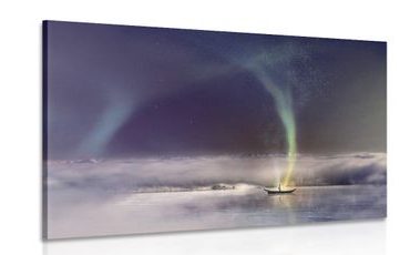 Wandbild Polarlicht über dem See