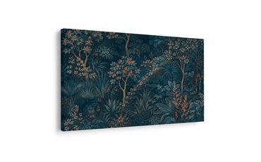TABLEAU SUR TOILE – JARDIN TROPICAL NOCTURNE EN FLEURS - TABLEAUX DE FLEURS - TABLEAUX