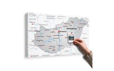 PARAFA KÉP SZÜRKE MAGYARORSZÁG TÉRKÉPE KONTRASZTTAL - PARAFA KÉPEK - KÉPEK