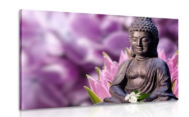 WANDBILD FRIEDLICHER BUDDHA - BILDER MIT FENG SHUI-MOTIVEN - BILDER