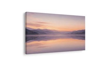TABLEAU SUR TOILE – BRUME MATINALE SUR LE LAC - TABLEAUX DU LAC - TABLEAUX