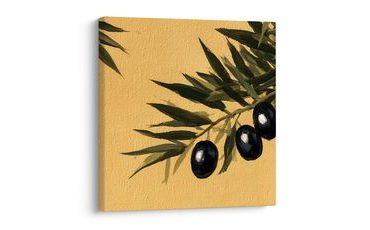 TABLEAU SUR TOILE – OLIVES FONCÉES SUR FOND CLAIR - TABLEAUX ARBRES ET FEUILLES - TABLEAUX
