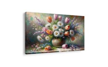 OBRAZ KYTICE TULIPÁNŮ A KOPRETIN - OBRAZY KVĚTŮ - OBRAZY