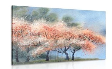 OBRAZ KVETOUCÍ STROMY V AKVARELOVÉM PROVEDENÍ - OBRAZY PŘÍRODY A KRAJINY - OBRAZY