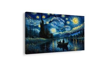 OBRAZ LOĎKA POD NOČNÍ OBLOHOU - OBRAZY PŘÍRODY A KRAJINY - OBRAZY