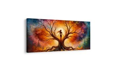 OBRAZ PODZIMNÍ STROM ŽIVOTA S POSTAVOU - OBRAZY STROMY ŽIVOTA - OBRAZY