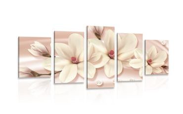 5 part picture magnolia with pearls