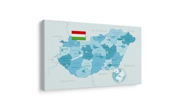 KÉP ELEGÁNS KÉK MAGYARORSZÁG TÉRKÉPE - TÉRKÉPES KÉPEK - KÉPEK