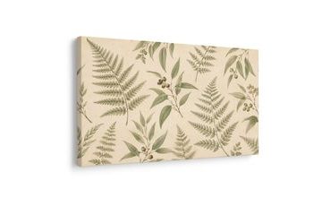 TABLEAU SUR TOILE – BOTANIQUE DÉLICATE DE FOUGÈRES ET FEUILLES - TABLEAUX ARBRES ET FEUILLES - TABLEAUX