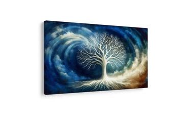 OBRAZ MYSTICKÝ STROM ŽIVOTA V MODRÝCH VLNÁCH - OBRAZY STROMY ŽIVOTA - OBRAZY