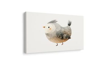 QUADRO SU TELA – UCCELLINO CARINO IN COLORI PASTELLO - QUADRI PER BAMBINI ANIMALI - STAMPE E QUADRI
