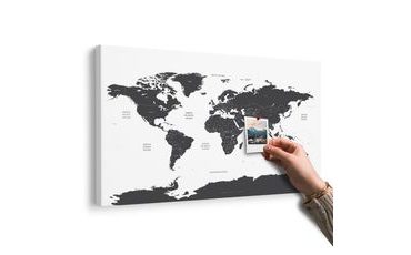 WANDBILD AUF KORK WELTKARTE MIT EINZELNEN LÄNDERN IN GRAU - WANDBILDER AUF KORK - BILDER