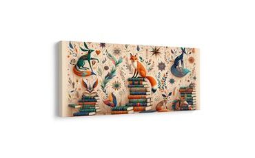 OBRAZ LIŠKA MEZI KNIHAMI - CHILDREN'S PICTURES OF ANIMALS - PICTURES