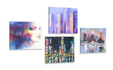 CANVAS PRINT SET MYSTERIOUS NIGHTLIFE - SET OF PICTURES - PICTURES