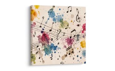 WANDBILD BUNTE SYMPHONIE UND NOTEN - MUSIKBILDER - BILDER