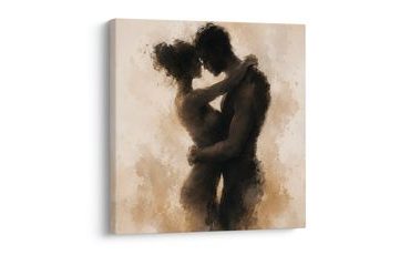 WANDBILD ROMANTISCHE VERSCHMELZUNG ZWEIER SEELEN - BILDER MIT LIEBESMOTIVEN - BILDER