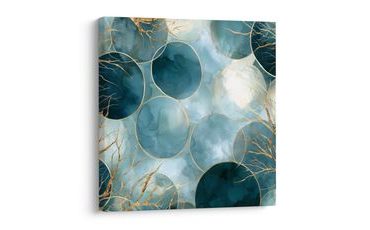 TABLEAU SUR TOILE – RAMIFICATIONS ABSTRAITES ET CERCLES - IMAGES FORMES ABSTRAITES - TABLEAUX