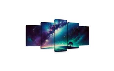 5-DÍLNÝ OBRAZ STROM ŽIVOTA POD HVĚZDAMI - OBRAZY STROMY ŽIVOTA - PICTURES