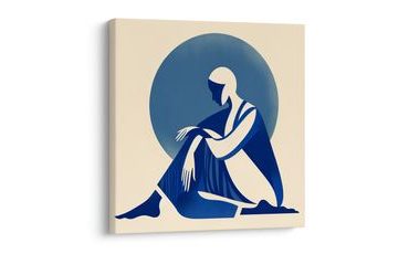 OBRAZ MEDITACE V MODRÝCH TÓNECH - OBRAZY ŽENY - OBRAZY