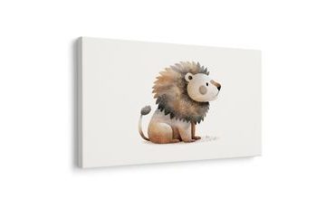 QUADRO SU TELA – LEONE CARINO NELLA NATURA - QUADRI PER BAMBINI ANIMALI - STAMPE E QUADRI