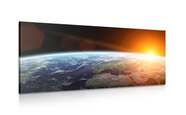 CANVAS PRINT VIEW OF THE PLANET FROM SPACE - PICTURES OF SPACE AND STARS - PICTURES