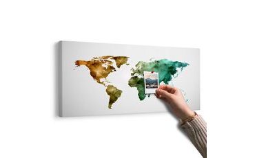 OBRAZ NA KORKU BAREVNÁ POLYGONÁLNÍ MAPA SVĚTA - OBRAZY NA KORKU - OBRAZY