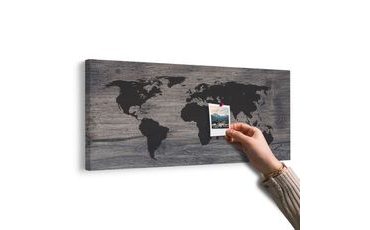 PARAFA KÉP VILÁG TÉRKÉP SÖTÉT FA HÁTTÉREN - PARAFA KÉPEK - KÉPEK