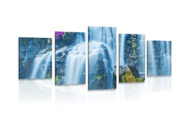 5-teiliges Wandbild Atemberaubender Wasserfall