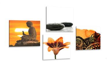 CANVAS PRINT SET FENG SHUI IN A UNIQUE STYLE - SET OF PICTURES - PICTURES