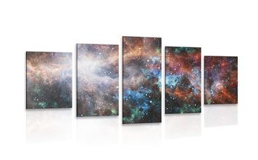 5-TEILIGES WANDBILD UNENDLICHE GALAXIE - BILDER VON UNIVERSUM UND STERNEN - BILDER