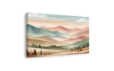 OBRAZ PASTELOVÁ KRAJINA S HORAMI - OBRAZY HORY - OBRAZY
