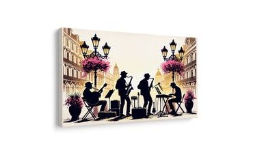OBRAZ JAZZOVÁ KAPELA V ULICÍCH - OBRAZY MĚSTA - OBRAZY