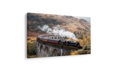 QUADRO SU TELA – TRENO A VAPORE STORICO - QUADRI CAMPI E PRATI - STAMPE E QUADRI