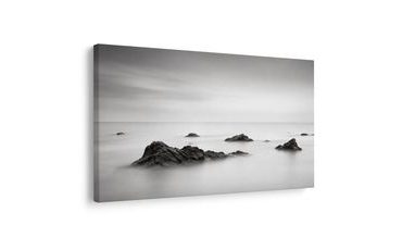 TABLEAU SUR TOILE – MER BRUMEUSE ET ROCHERS - TABLEAUX DE LA MER ET DE LA PLAGE - TABLEAUX