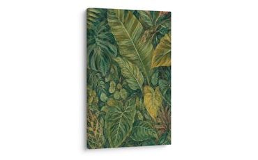 TABLEAU SUR TOILE – JUNGLE EXOTIQUE AU FEUILLAGE LUXURIANT - TABLEAUX ARBRES ET FEUILLES - TABLEAUX